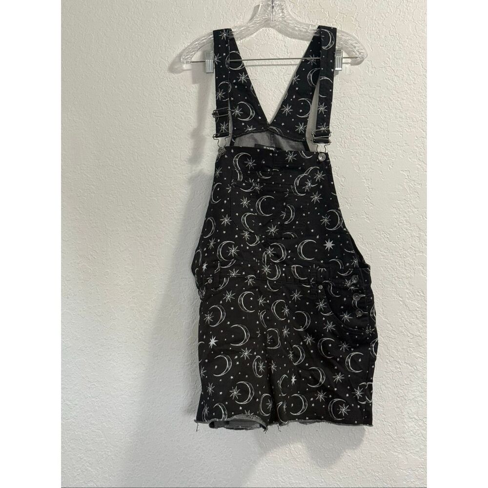 Hot topic Moon and Stars Overalls black shortalls XL Grunge Goth